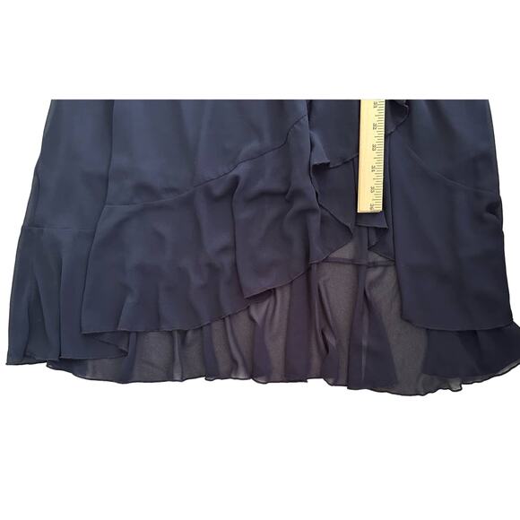 Miusol Womens Dress Size Medium Navy Lace Bodice Ruffled Asymmetrical Skirt - Picture 9 of 11